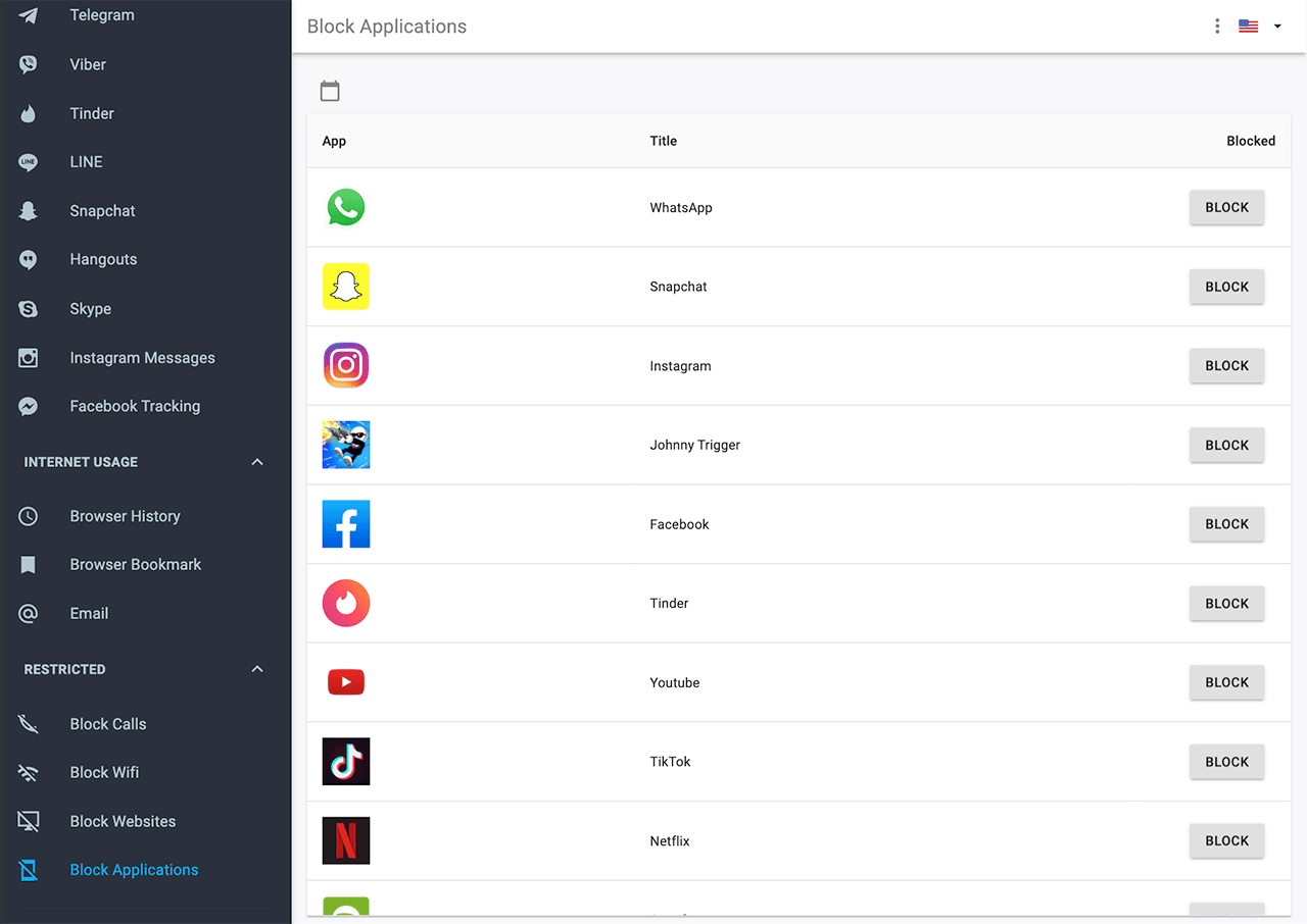Bloqueie apps remotamente no iOS & Android | mSpy